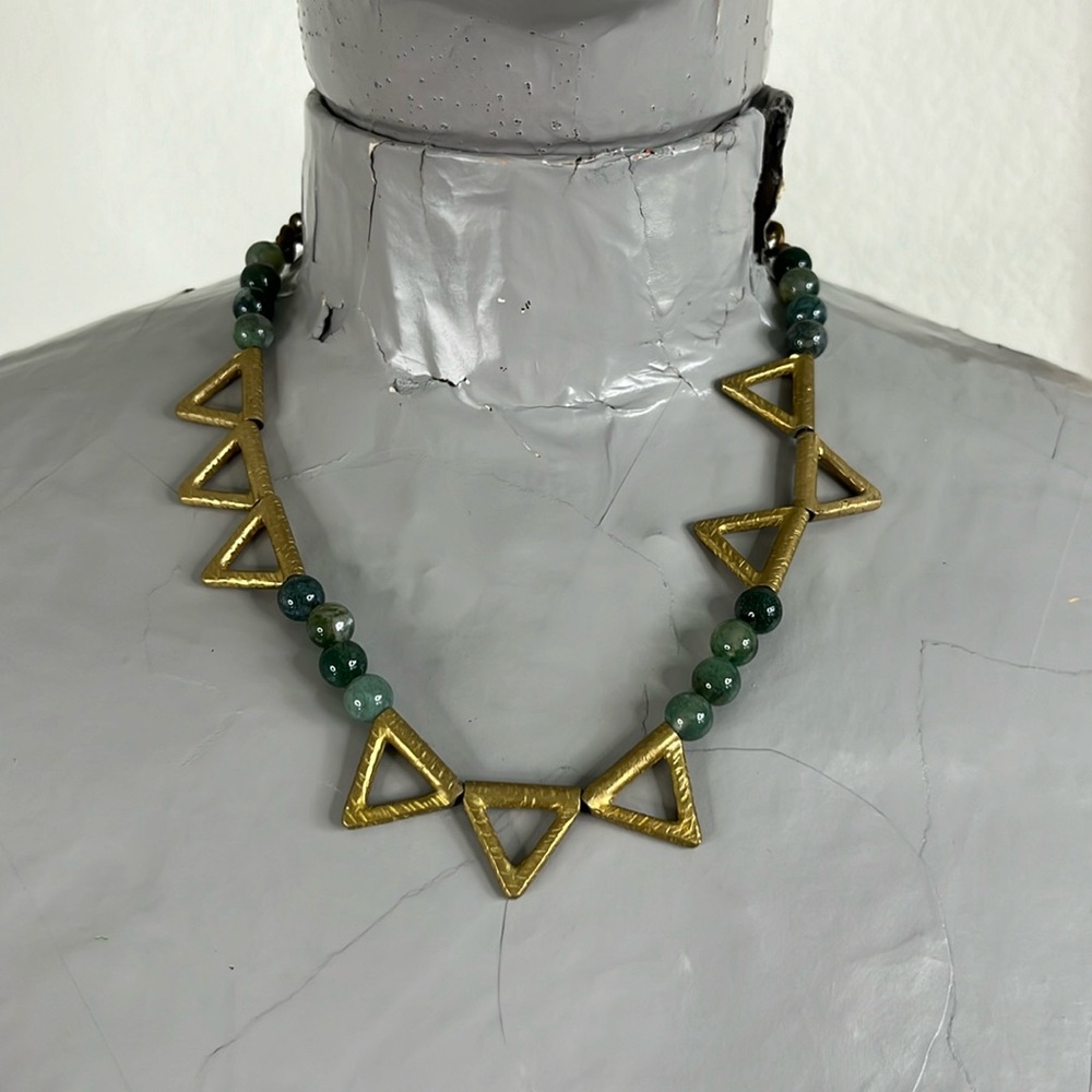 Stendhal Triangle Nephrite Bead Chain Necklace